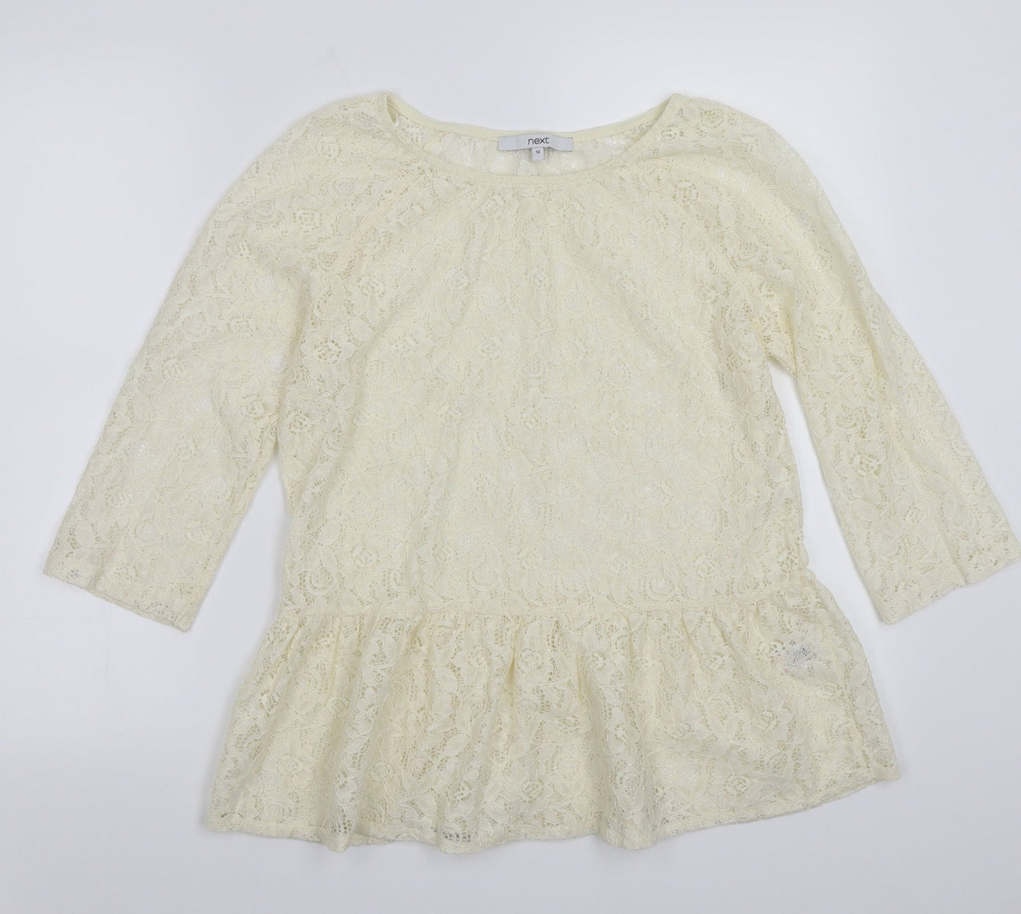 Womens UK Size 12 NEXT Beige Basic T-Shirt