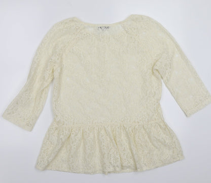 Womens UK Size 12 NEXT Beige Basic T-Shirt