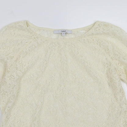 Womens UK Size 12 NEXT Beige Basic T-Shirt