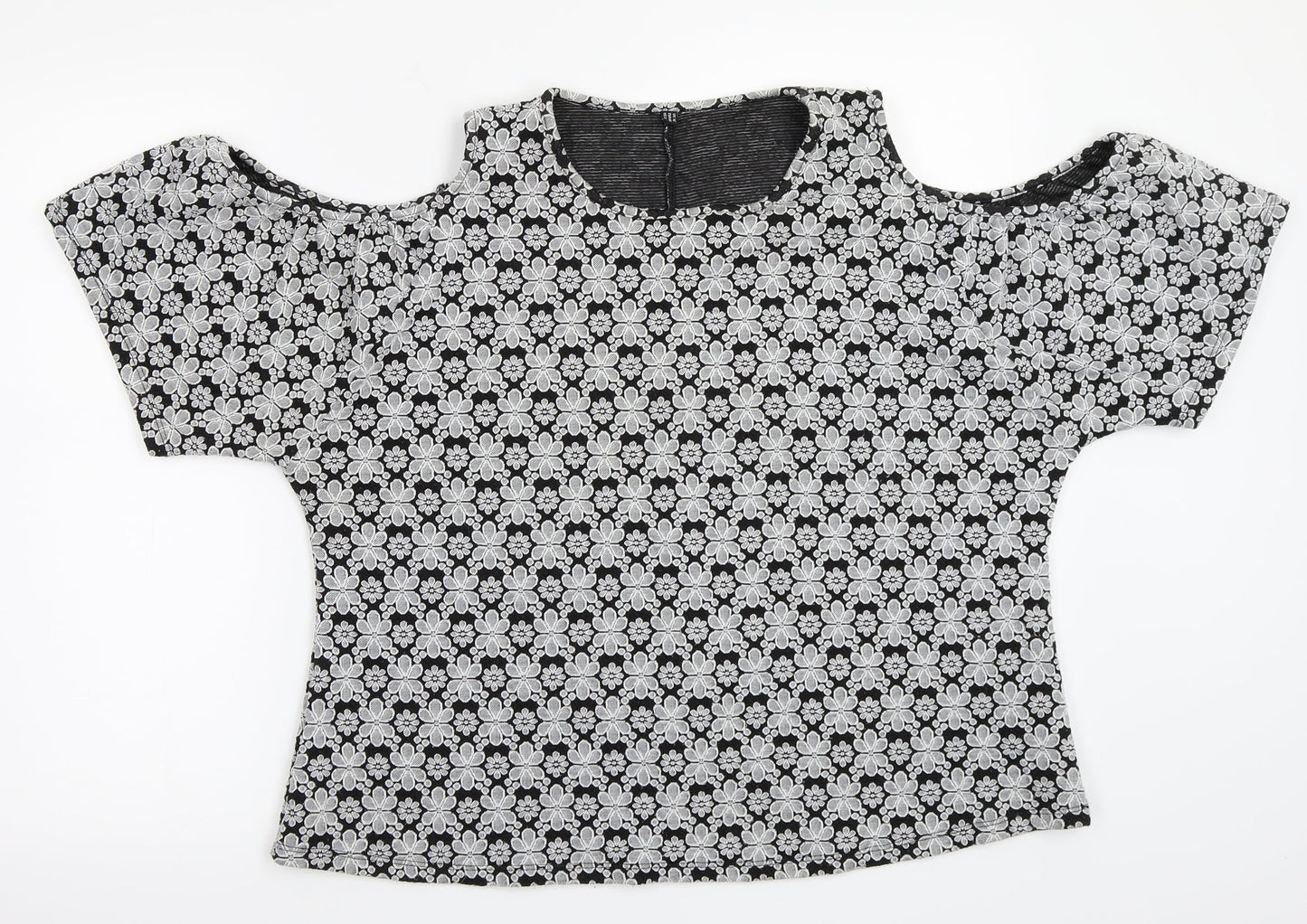 Womens UK Size 16 Preworn Black Basic T-Shirt