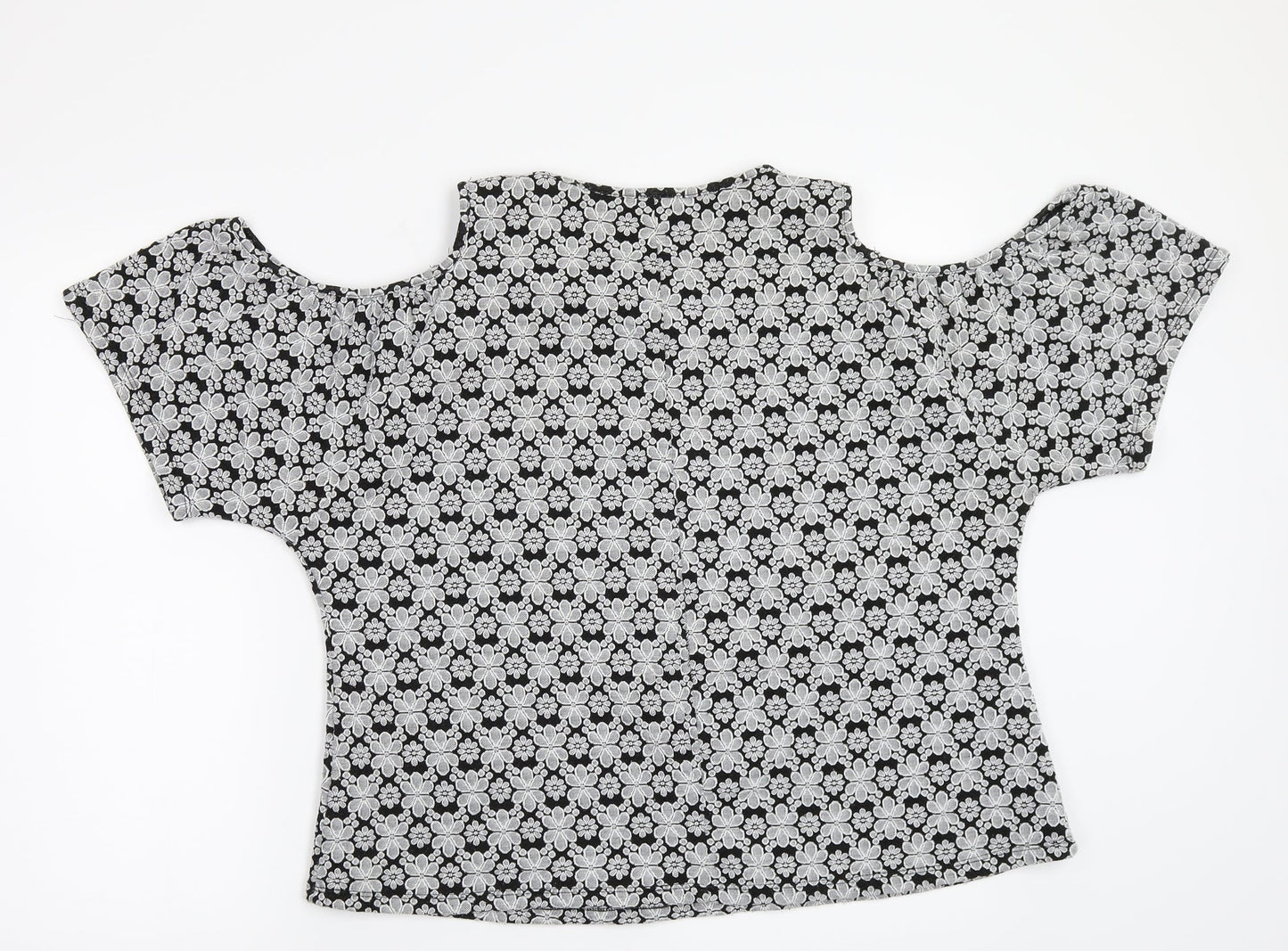 Womens UK Size 16 Preworn Black Basic T-Shirt