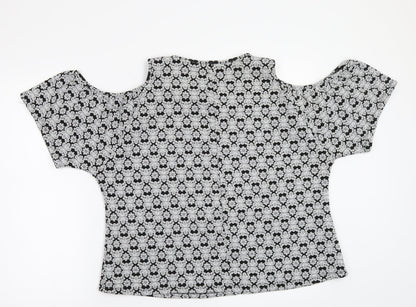 Womens UK Size 16 Preworn Black Basic T-Shirt