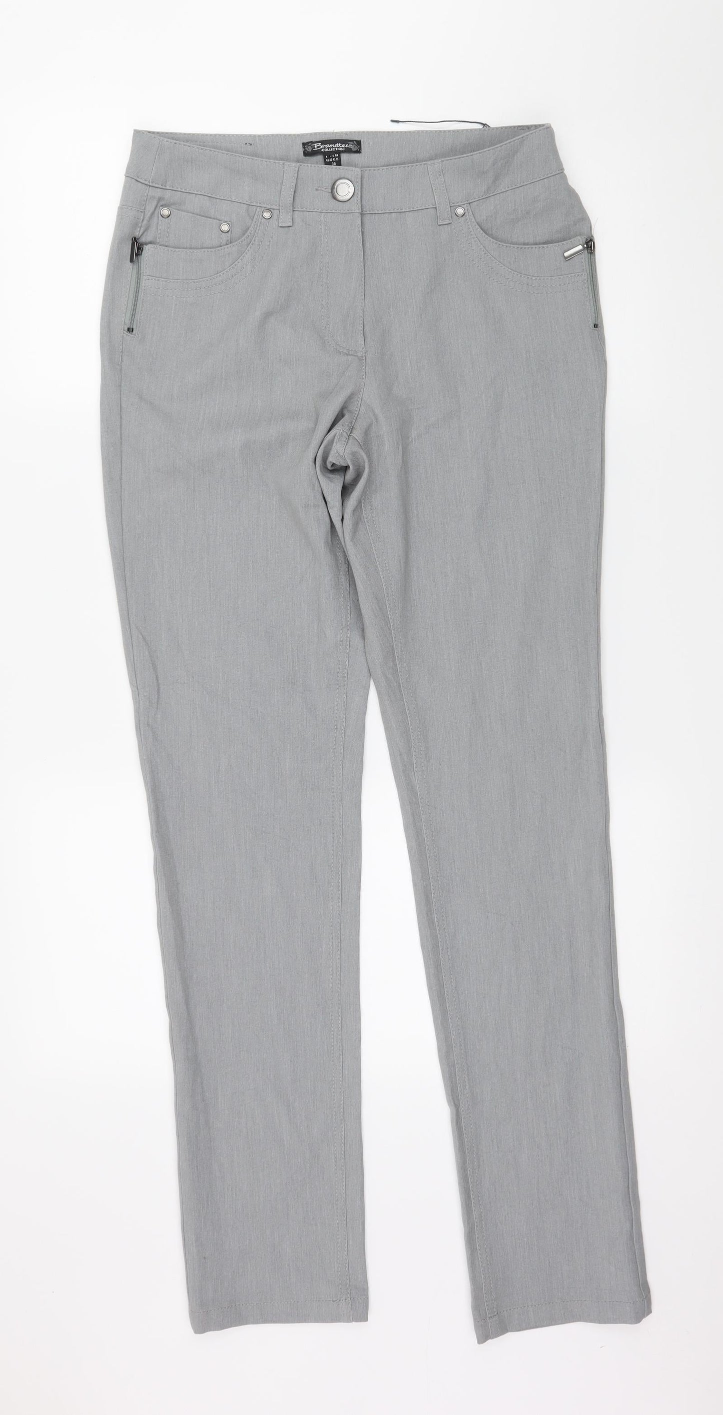 Womens UK Size 10 Brandtex Regular Fit  Grey Trousers