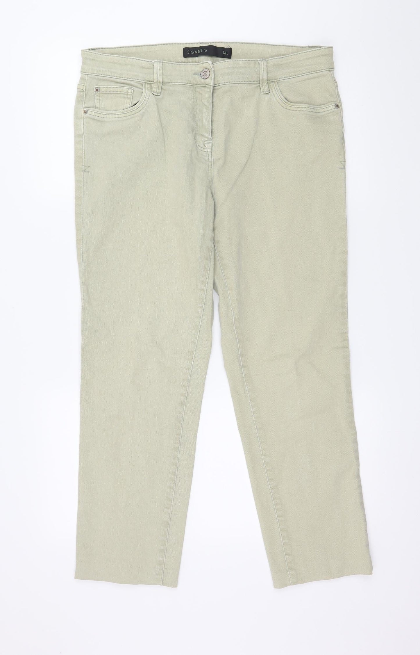 NEXT Womens Green  Denim Straight Jeans Size 14 L26 in