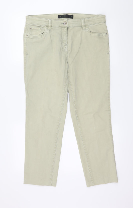 NEXT Womens Green  Denim Straight Jeans Size 14 L26 in