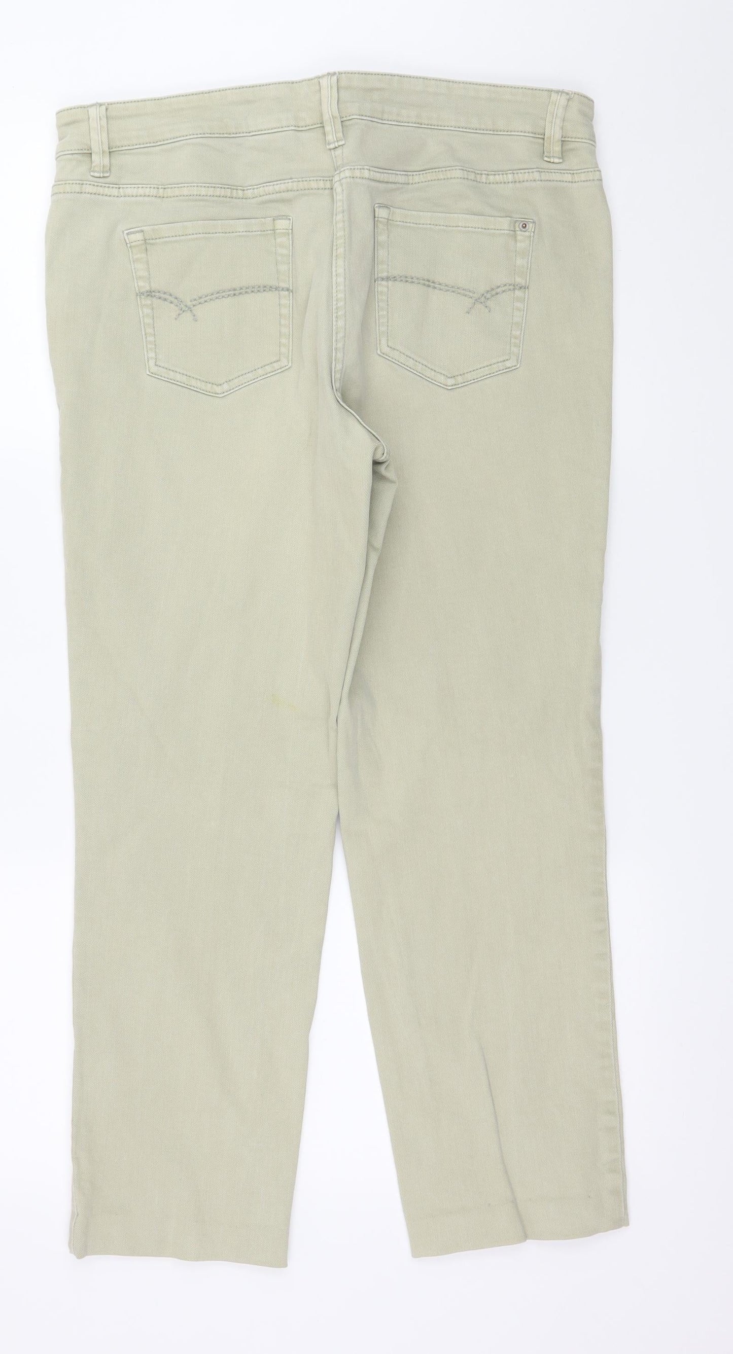 NEXT Womens Green  Denim Straight Jeans Size 14 L26 in