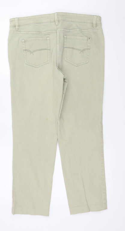 NEXT Womens Green  Denim Straight Jeans Size 14 L26 in