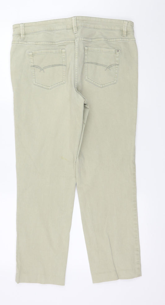 NEXT Womens Green  Denim Straight Jeans Size 14 L26 in