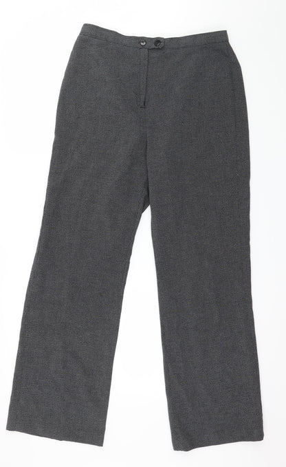 Womens UK Size 14 Preworn Regular Fit  Grey Trousers