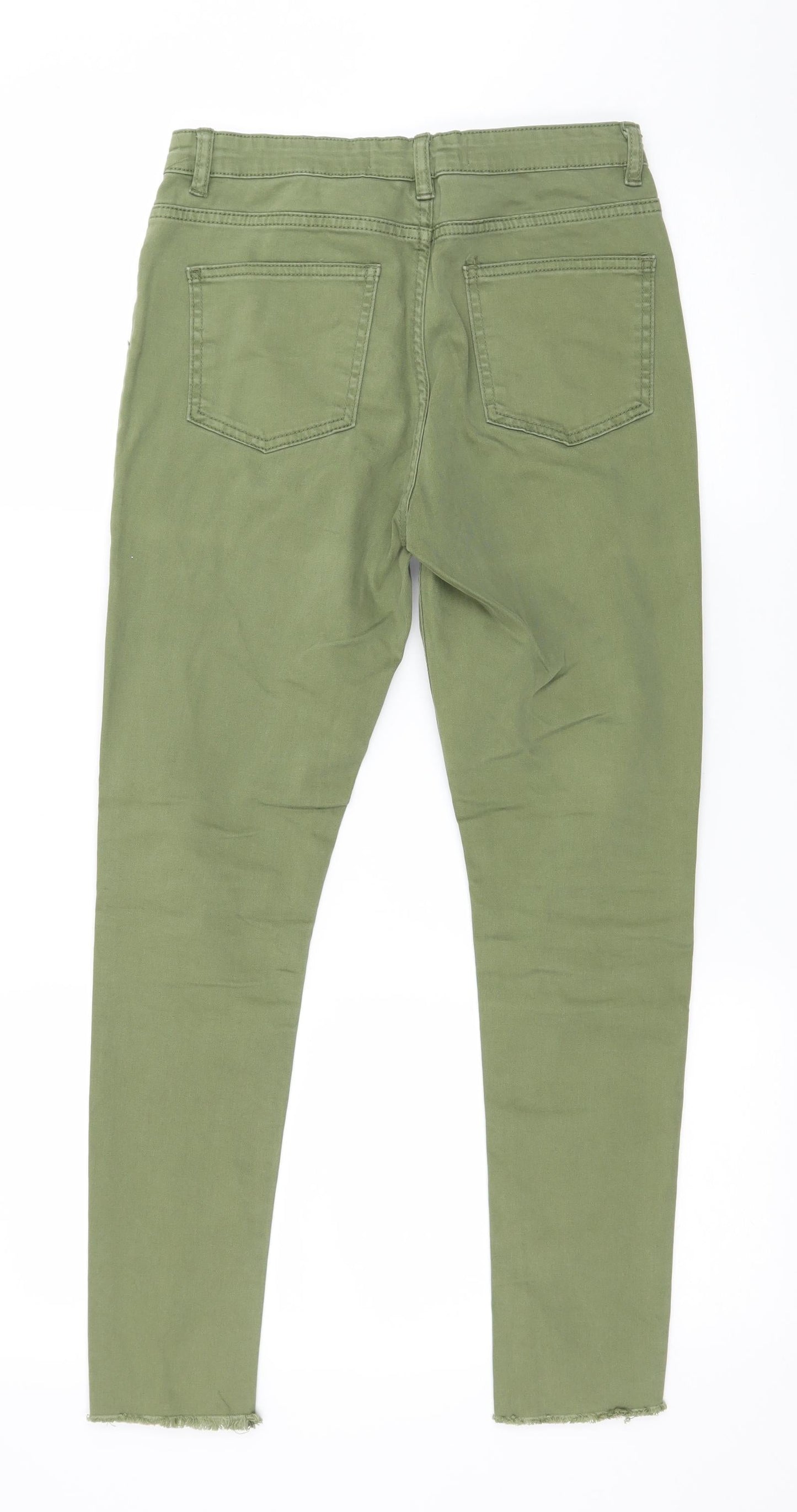 Denim & Co. Girls Green  Denim Skinny Jeans Size 12-13 Years - Distressed