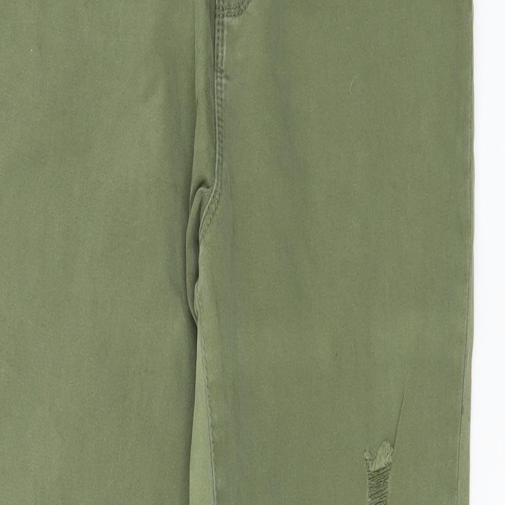 Denim & Co. Girls Green  Denim Skinny Jeans Size 12-13 Years - Distressed
