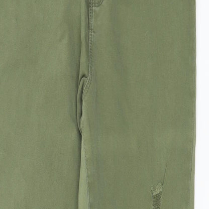 Denim & Co. Girls Green  Denim Skinny Jeans Size 12-13 Years - Distressed
