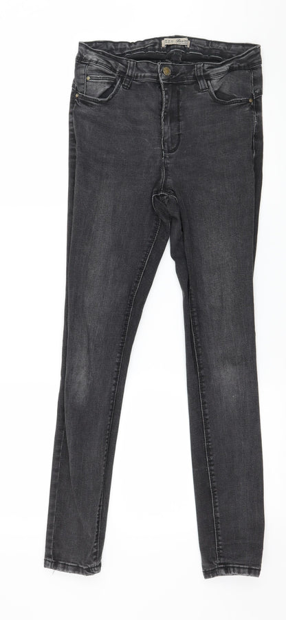 Denim & Co. Womens Grey  Denim Skinny Jeans Size 12 L27 in