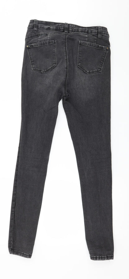 Denim & Co. Womens Grey  Denim Skinny Jeans Size 12 L27 in