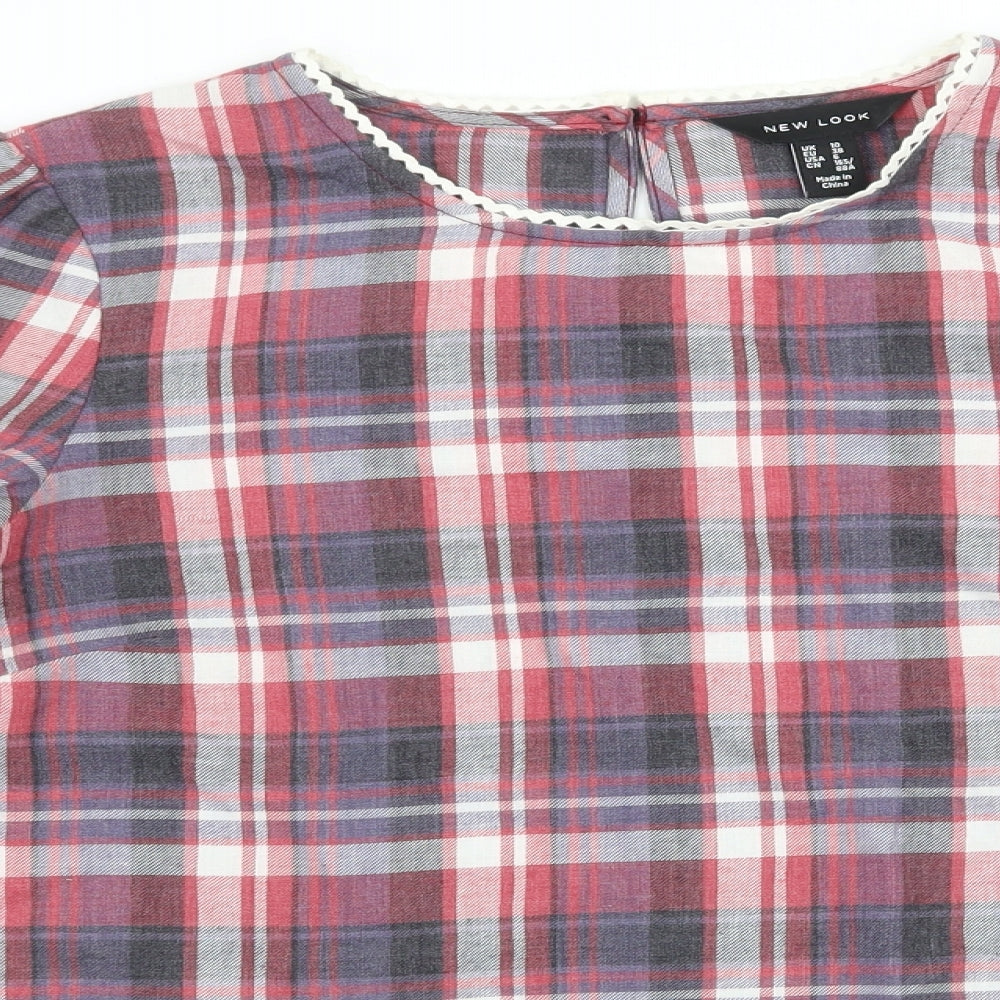 Womens UK Size 10 New Look Pink Basic Blouse