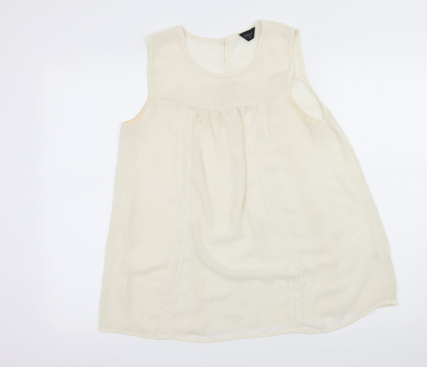 Topsho Womens Ivory  Chiffon Basic Blouse Size 12