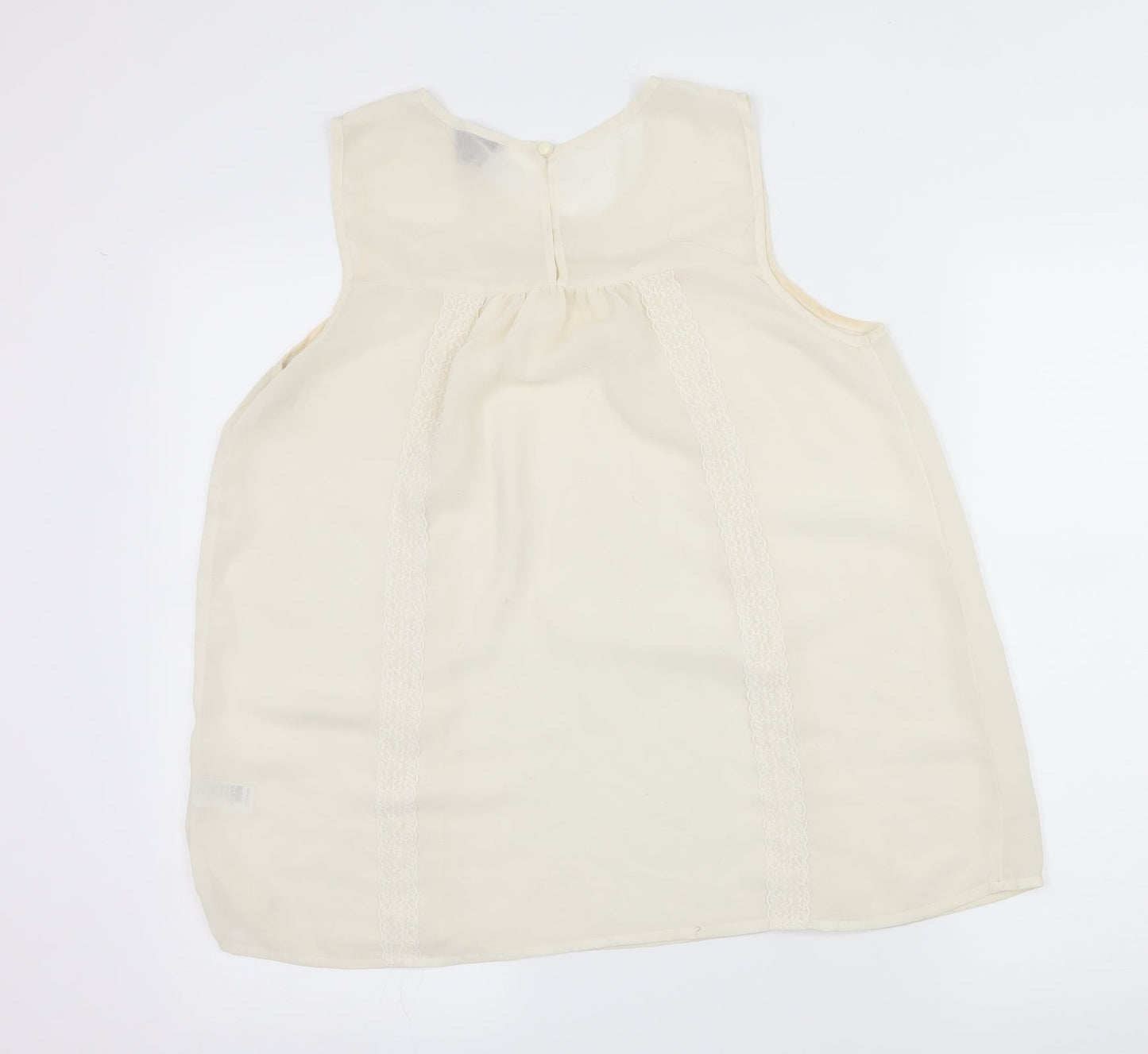 Topsho Womens Ivory  Chiffon Basic Blouse Size 12