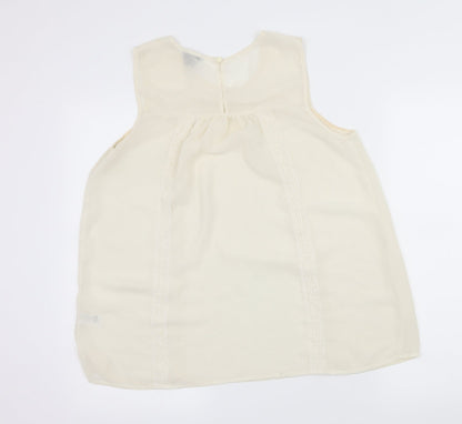 Topsho Womens Ivory  Chiffon Basic Blouse Size 12
