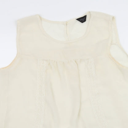 Topsho Womens Ivory  Chiffon Basic Blouse Size 12