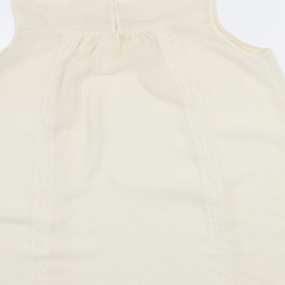 Topsho Womens Ivory  Chiffon Basic Blouse Size 12
