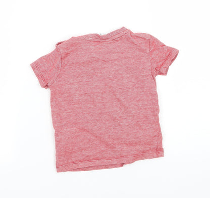 Disney Boys Red Striped Jersey Basic T-Shirt Size 12-18 Months