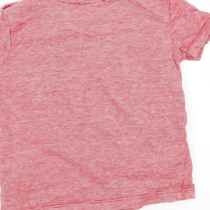 Disney Boys Red Striped Jersey Basic T-Shirt Size 12-18 Months