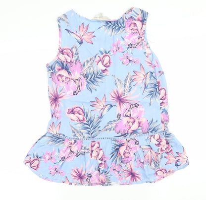 F&F Womens Blue Floral  Basic Blouse Size 6