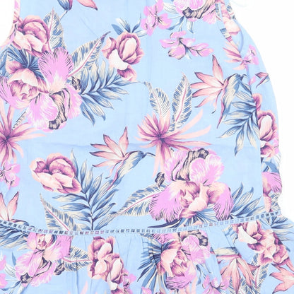 F&F Womens Blue Floral  Basic Blouse Size 6