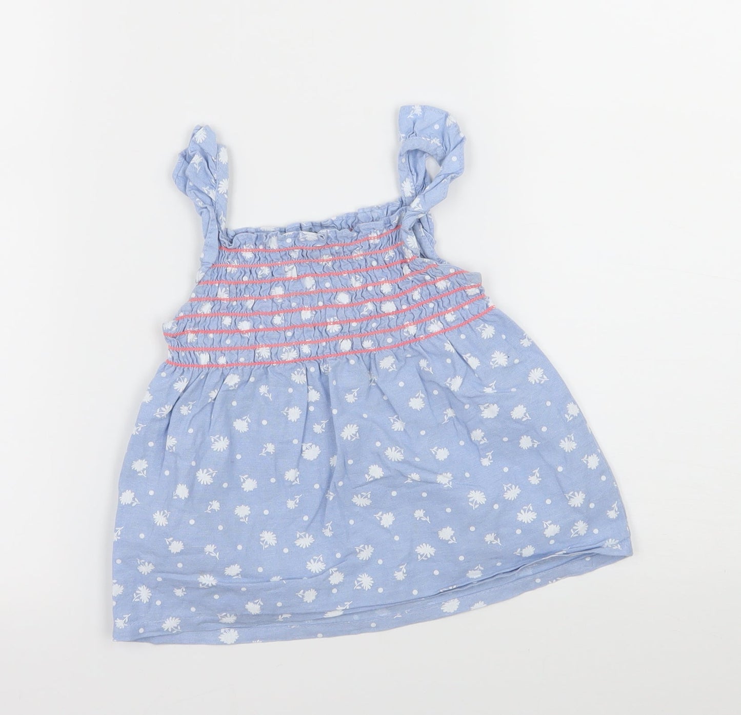Picapino Girls Blue Floral  Basic Tank Size 3 Years