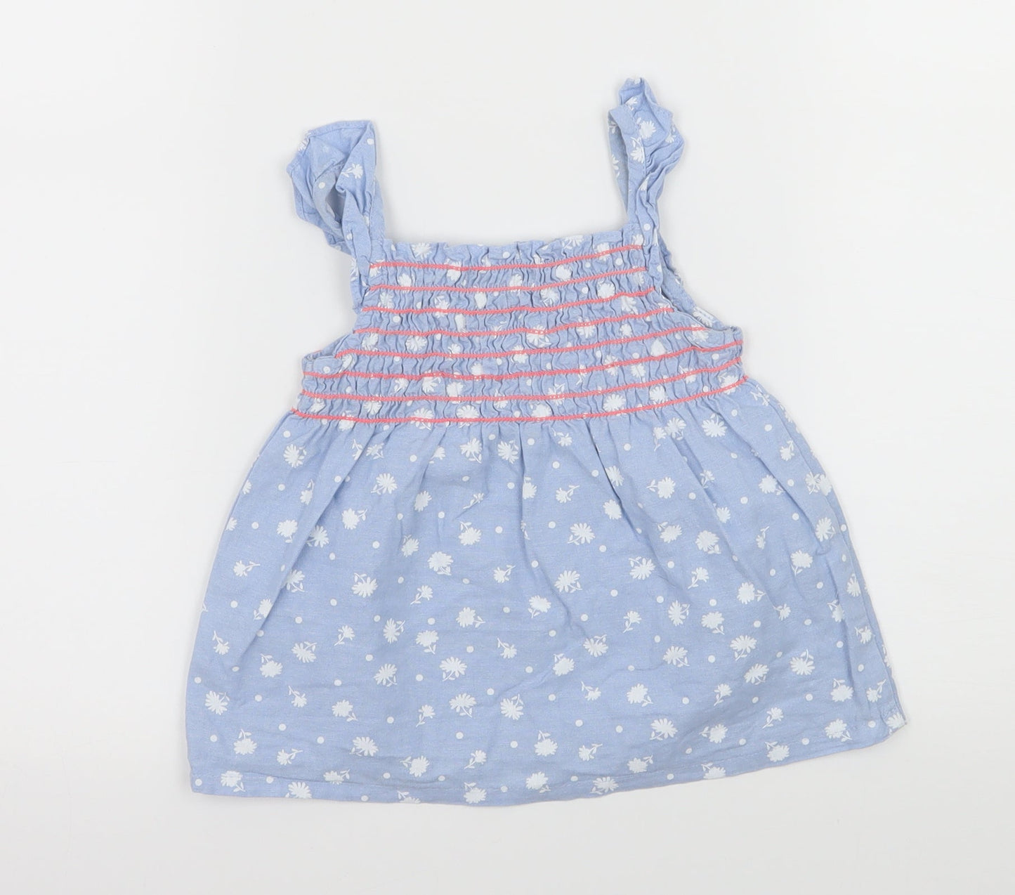Picapino Girls Blue Floral  Basic Tank Size 3 Years