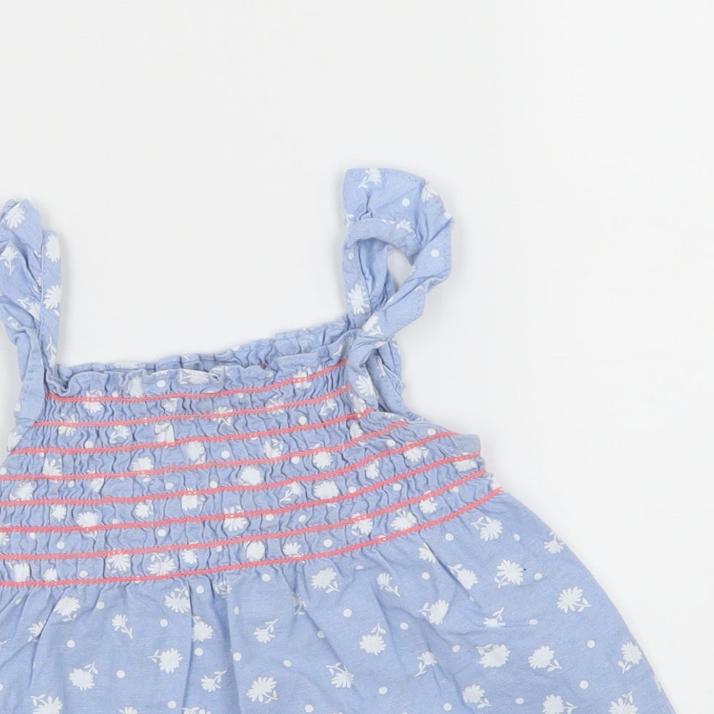 Picapino Girls Blue Floral  Basic Tank Size 3 Years