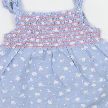 Picapino Girls Blue Floral  Basic Tank Size 3 Years