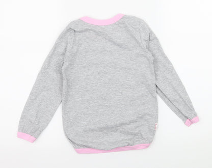 Rabbi Girls Grey Geometric Jersey Top Pyjama Top Size 6 Years  - Cool Girl