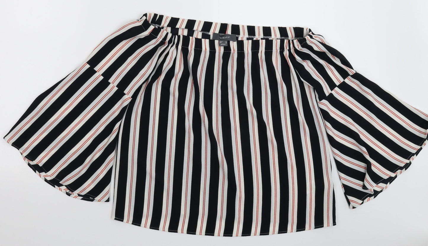 Primark Womens Multicoloured Striped  Basic Blouse Size 10