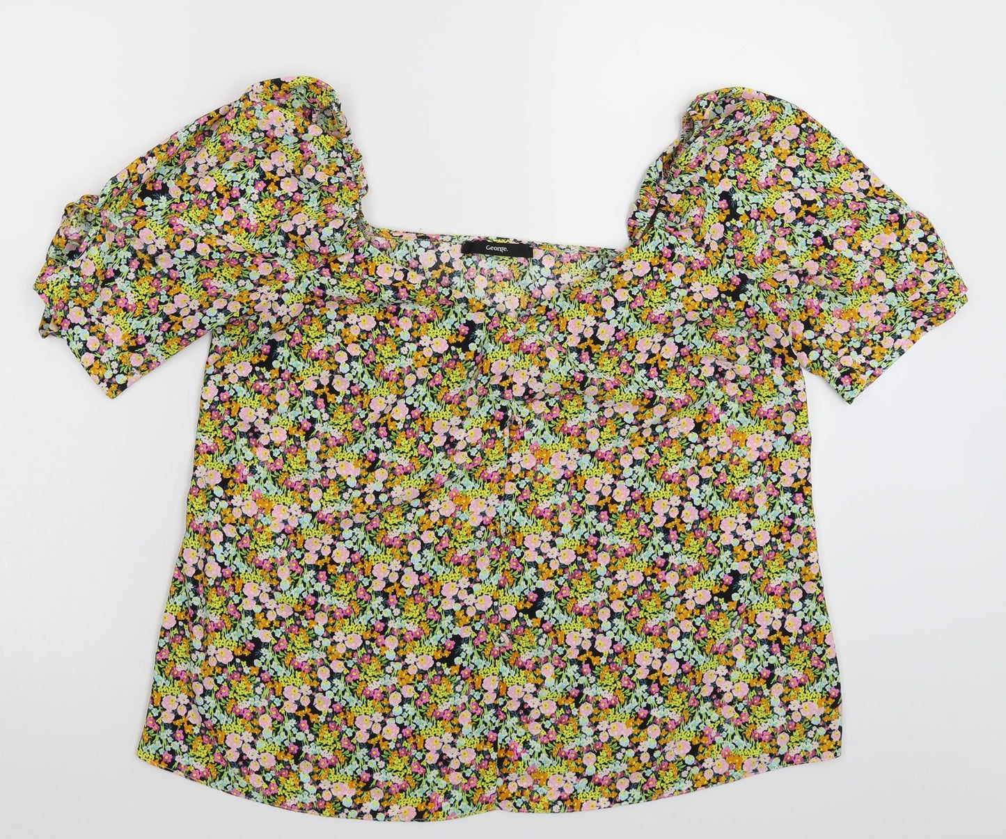 George Womens Multicoloured Floral  Basic Blouse Size 10