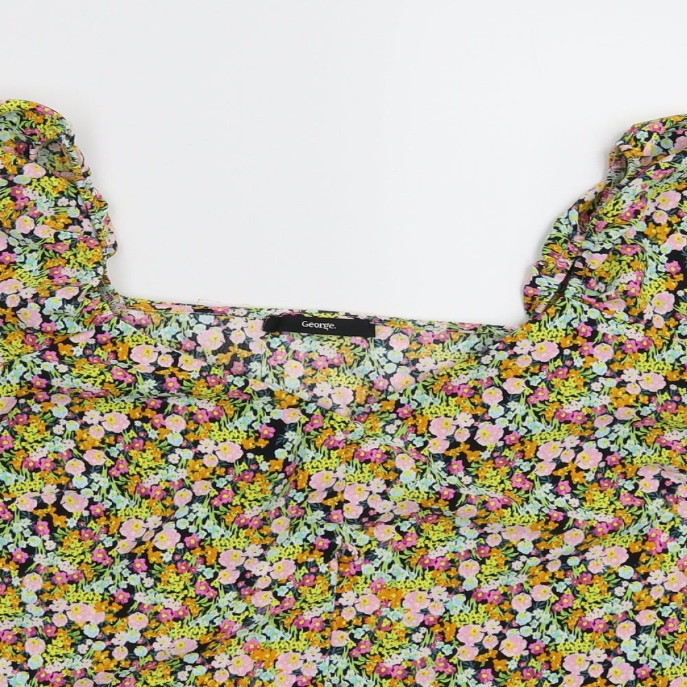 George Womens Multicoloured Floral  Basic Blouse Size 10
