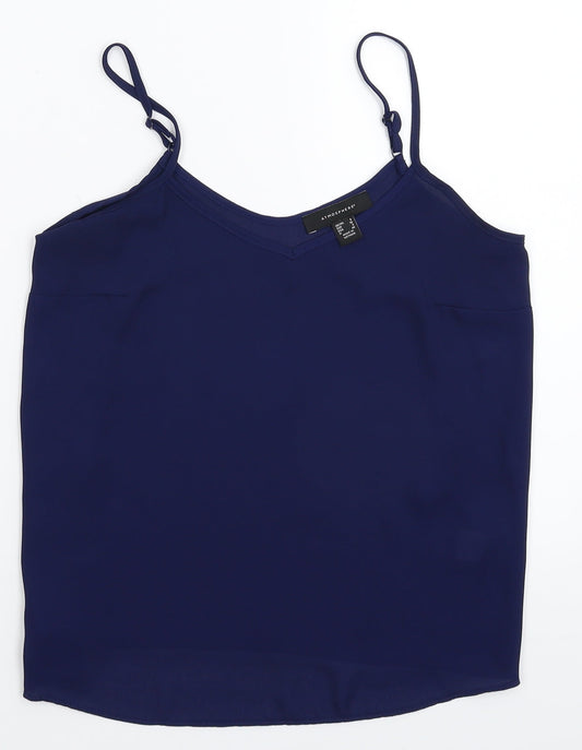Womens UK Size 8 Atmosphere Blue Basic Tank