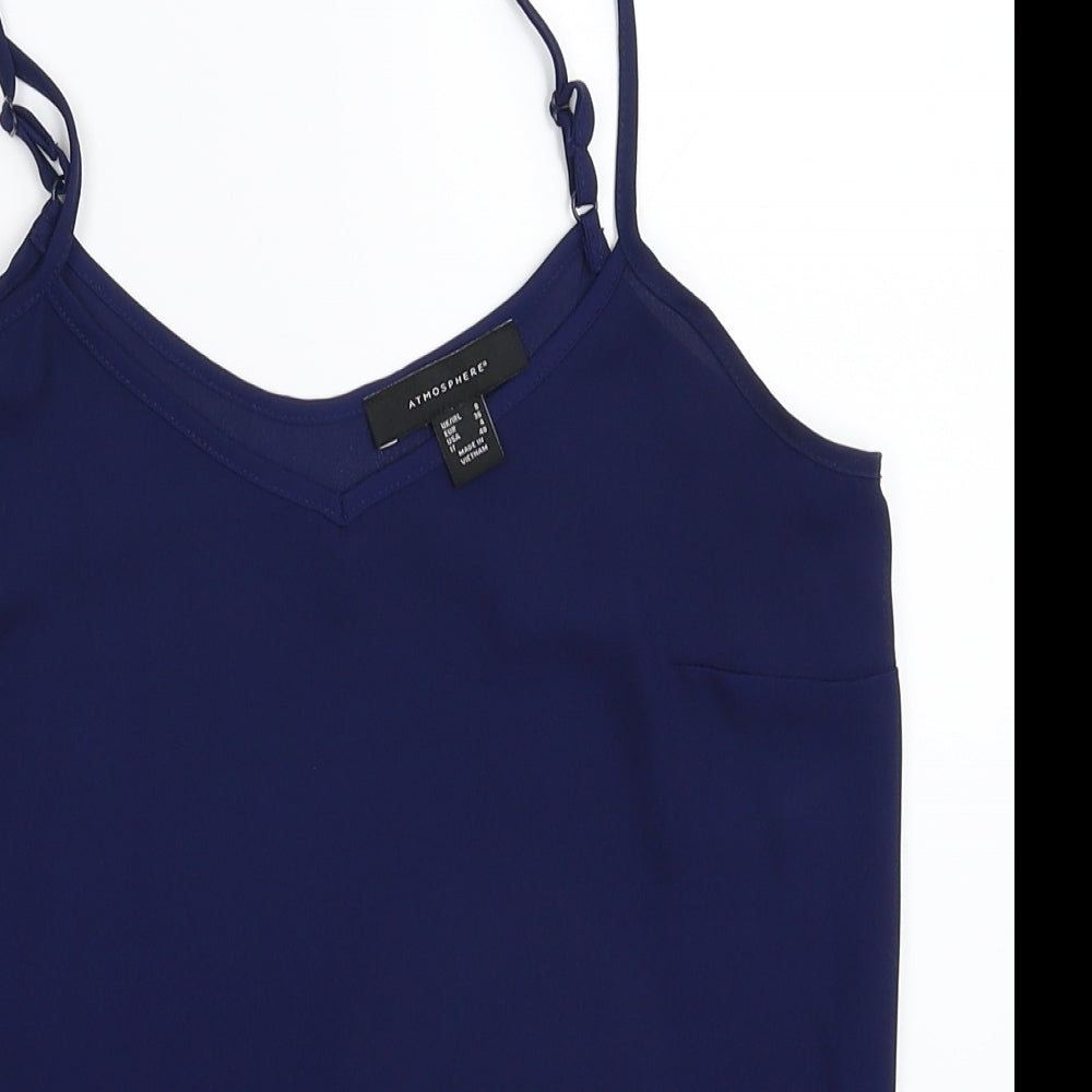 Womens UK Size 8 Atmosphere Blue Basic Tank