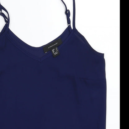 Womens UK Size 8 Atmosphere Blue Basic Tank