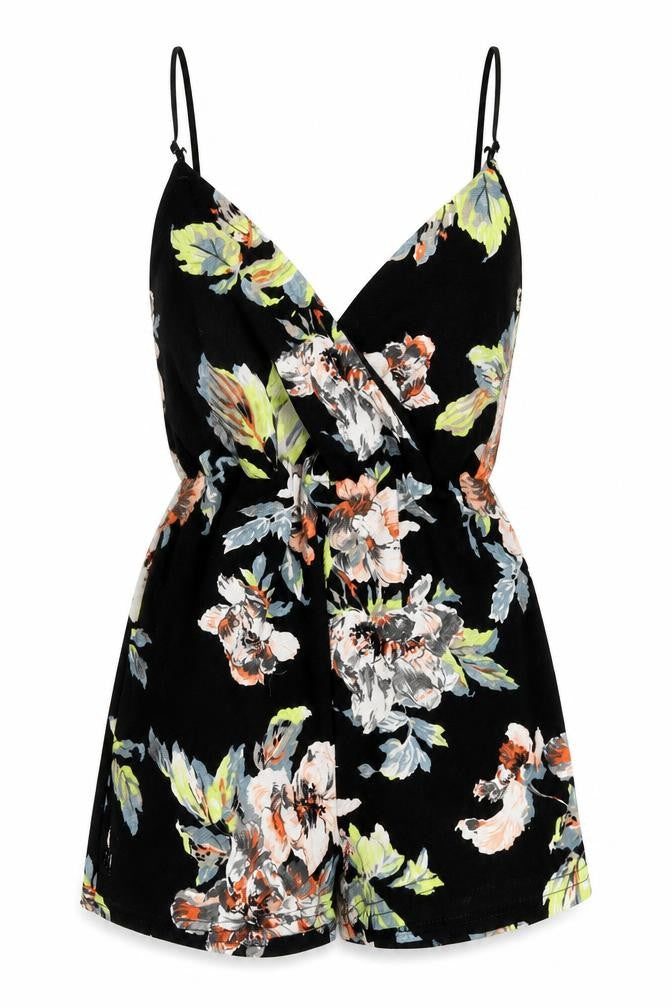 Womens UK Size 4 Boohoo One-Piece Black Jumpsuit