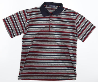 All Things Fashion Mens Multicoloured Striped   Polo Size M