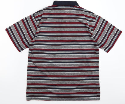 All Things Fashion Mens Multicoloured Striped   Polo Size M