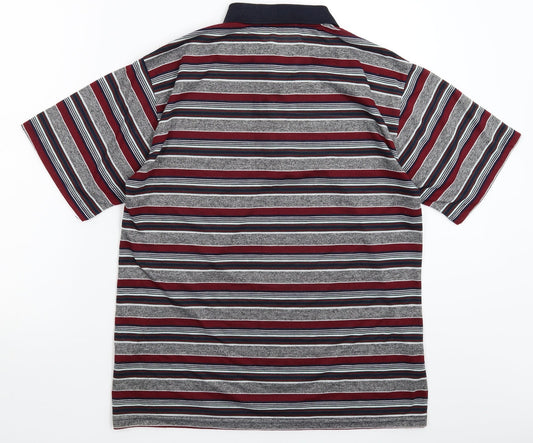 All Things Fashion Mens Multicoloured Striped   Polo Size M