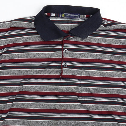 All Things Fashion Mens Multicoloured Striped   Polo Size M