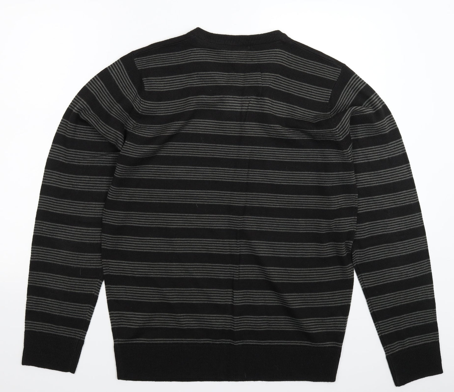 F&F Womens Grey Striped Knit Pullover Jumper Size M