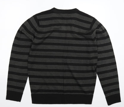 F&F Womens Grey Striped Knit Pullover Jumper Size M
