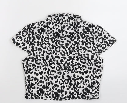 Womens UK Size 8 PRETTYLITTLETHING White Cropped T-Shirt