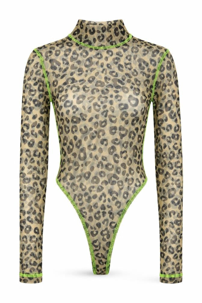Womens UK Size 4 Oh Polly One-Piece Beige Bodysuit