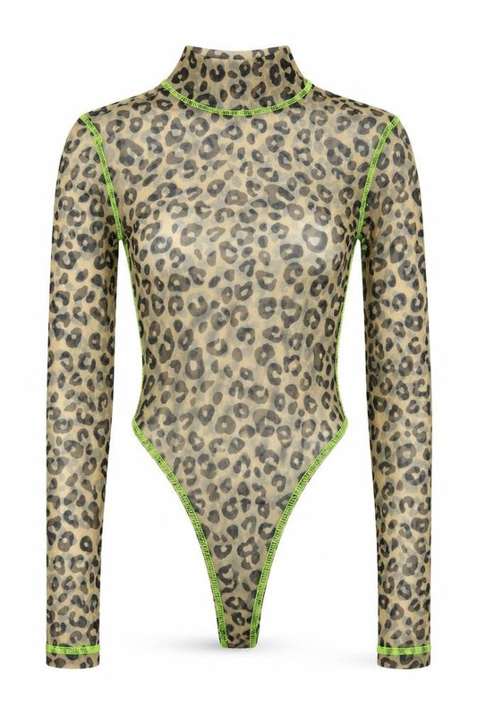 Womens UK Size 4 Oh Polly One-Piece Beige Bodysuit