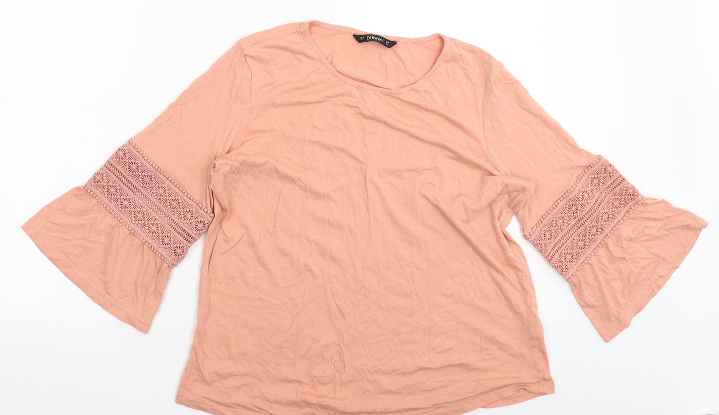 Womens UK Size 14 Dunnes Stores Pink Basic T-Shirt
